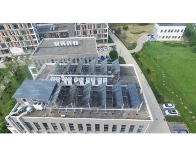 河北廊坊市工業(yè)園區(qū)太陽能+空氣源熱泵+儲熱+新風(fēng)，冷、熱、電“多能互補四聯(lián)供”系統(tǒng)工程取代電鍋爐、取代中央空調(diào)